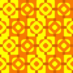 Yellow and orange shapes ornament. Vector.