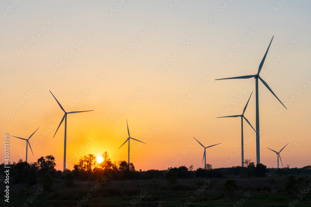 Wall mural renewable energy with wind turbines