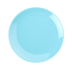 Empty clean ceramic plate isolated on white, top view