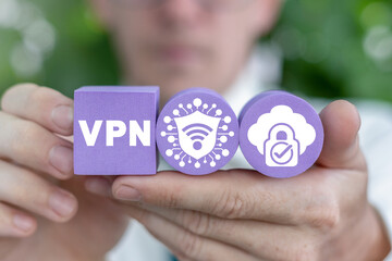 Concept of VPN Virtual Private Network.