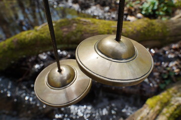 Cymbals close up for  sound healing therapy