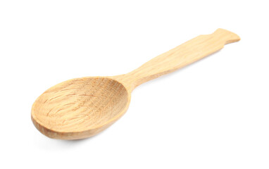 New handmade wooden spoon isolated on white
