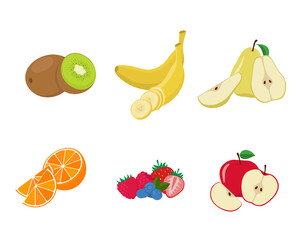 A Set Of Delicious fruits. Vector illustration