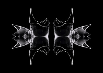 Kaleidoscopic view of  broken drinking glasses