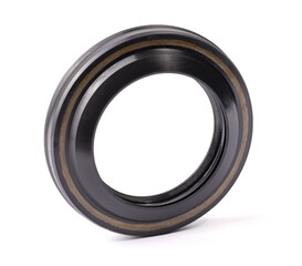 automotive oil seal on the rear axle isolated on white background