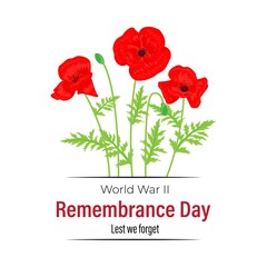 vector illustration for second world war remembrance day-lest we forget