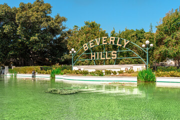 Beverly Hills sign in Los Angeles park