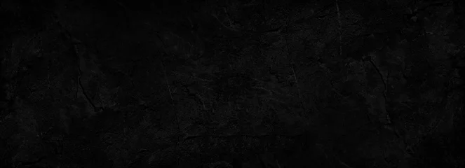 Gardinen Black abstract background. Dark rock texture. Black stone background with copy space for design. Web banner. Wide. Panoramic. © Наталья Босяк