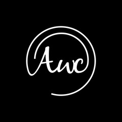 Letter AWC Circle Outline Logo Design