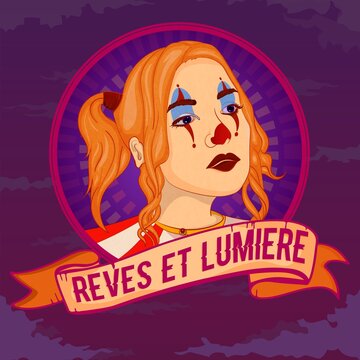 female clown illustration