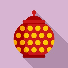 Food ceramic pot icon, flat style