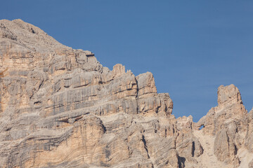 Detail of vertical Dolomites wall in Italy (Tofana di Mezzo)