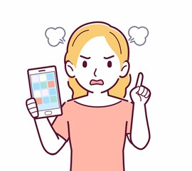 金髪の髪の女性