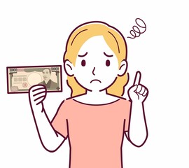 金髪の紙の女性