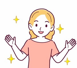 美しいブロンドヘアの女性