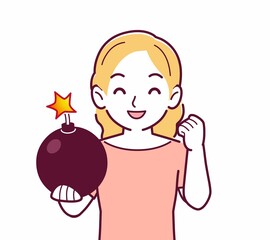 美しいブロンドヘアの女性