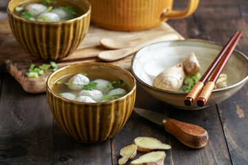 Bakso or baso is an Indonesian meatball soup, made а beef and chicken