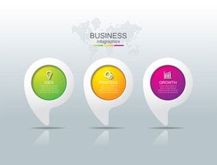 Presentation business infographic template with 3 step