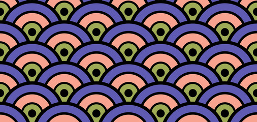 Chinese Seamless Wave Pattern. Glamour Kimono, Wabi Sabi Tie Dye Shibori Ikat Water