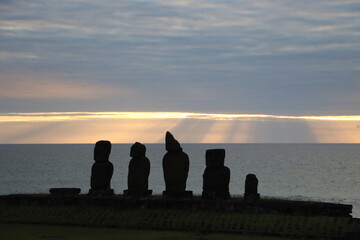 Mohai sunset- Easter Island