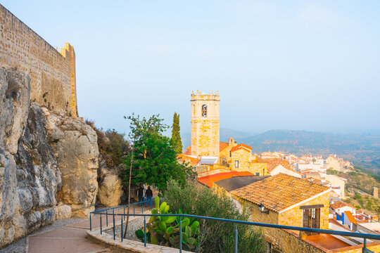 Cervera del Maestre, Baix Maestrat, Valencian Community, Spain. Traditional and typical spanish village. "Iglesia parroquial de la Asunci&oacute;n" church.