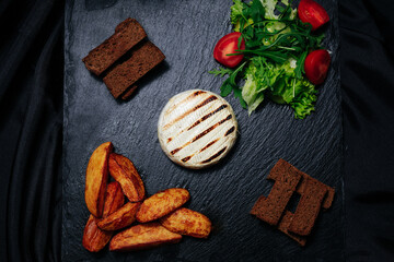 Grilled camembert cheese