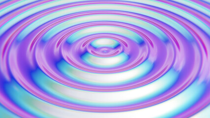 Abstract background of iridescent circles 3D illustration