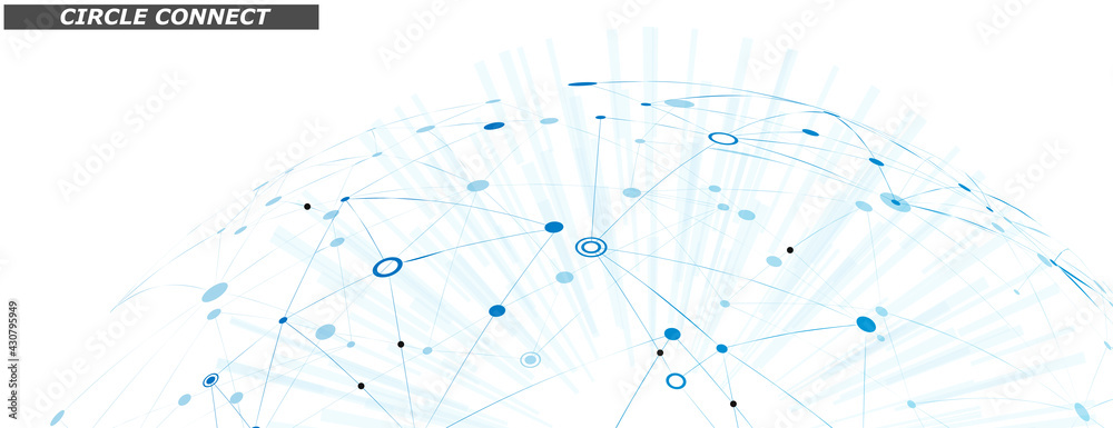 Poster Abstract connectivity lines dots for concept design. New geometric background. Vector template. Data science concept. Abstract graphic design template. Vector illustration design