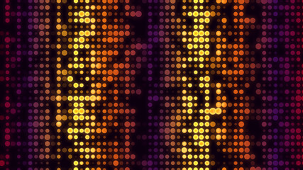 Abstract Artistic Red Purple Yellow Of Different Size Geometric Circles Grid Glowing Light Background