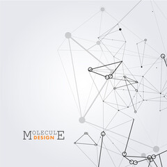 Line art template with social connection shapes on white background. Abstract technology background. Social media concept. Business technology concept. Vector design template