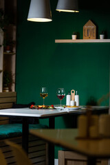 a table in a restaurant for two