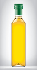 Glass bottle on background. 