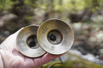 Cymbals close up for  sound healing therapy