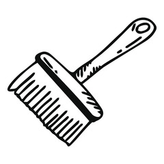 Vector brush broom for cleaning. Doodle broom brush.