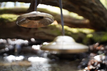 Cymbals close up for  sound healing therapy