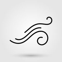 Wind blow icon. Breezy weather symbol.
