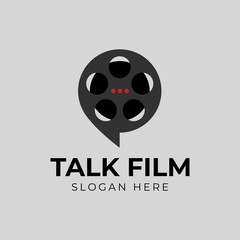 Talk film movie logo template vector
