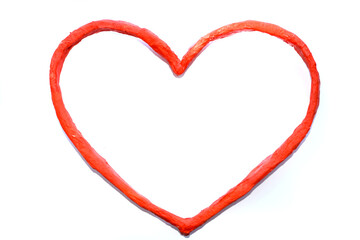 symbol of the heart of red paper on a white background. Paper heart.