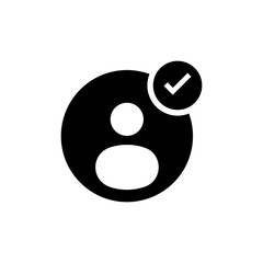 Account Verify icon in vector. Logotype
