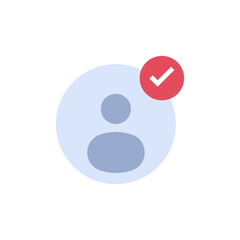 Account Verify icon in vector. Logotype