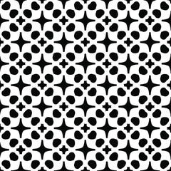  Geometric vector pattern with triangular elements. Seamless abstract ornament for wallpapers and backgrounds. Black and white colors.