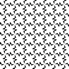  Geometric vector pattern with triangular elements. Seamless abstract ornament for wallpapers and backgrounds. Black and white colors.