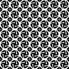  Geometric vector pattern with triangular elements. Seamless abstract ornament for wallpapers and backgrounds. Black and white colors.