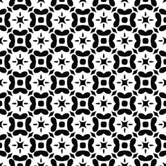  Geometric vector pattern with triangular elements. Seamless abstract ornament for wallpapers and backgrounds. Black and white colors.