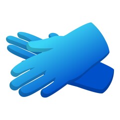Garden gloves tool icon, cartoon style