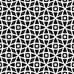  Geometric vector pattern with triangular elements. Seamless abstract ornament for wallpapers and backgrounds. Black and white colors.