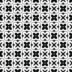  Geometric vector pattern with triangular elements. Seamless abstract ornament for wallpapers and backgrounds. Black and white colors.