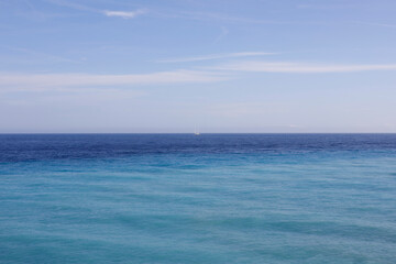 Fototapeta na wymiar blue sea and blue sky, horizon over the sea, infinity