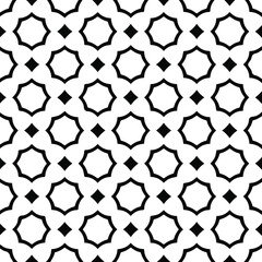 Geometric vector pattern with triangular elements. Seamless abstract ornament for wallpapers and backgrounds. Black and white colors