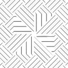  Geometric vector pattern with triangular elements. Seamless abstract ornament for wallpapers and backgrounds. Black and white colors.
